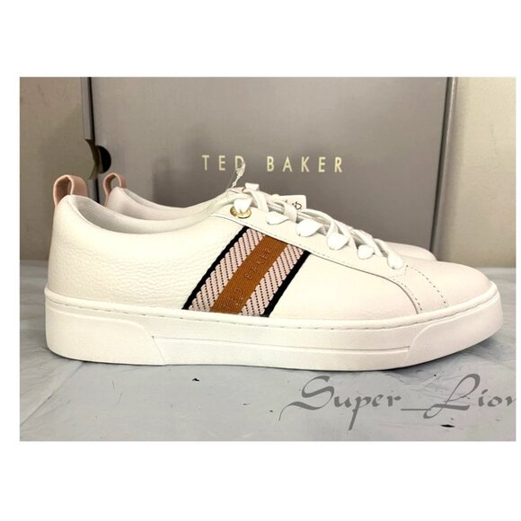 NEW Ted Baker Women's Leather Sneaker Shoes - Picture 3 of 9